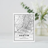 Austin Texas USA Travel City Map Poster Briefkaart (Staand voorkant)