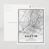 Austin Texas USA Travel City Map Poster Briefkaart (Voorkant / Achterkant)