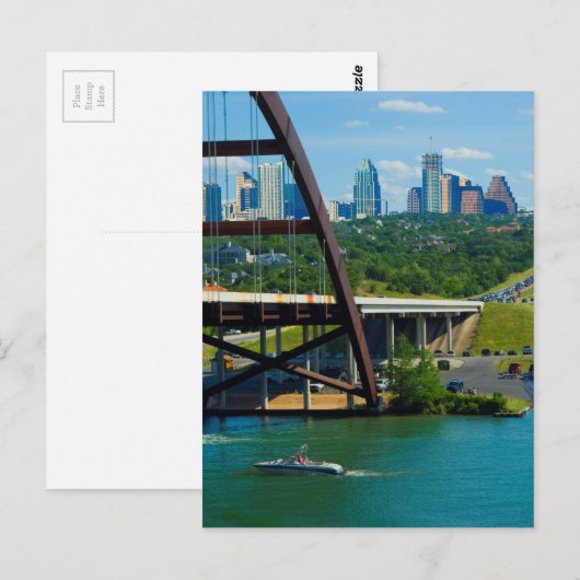 Austin, Texas vanaf 360 Bridge Briefkaart (Voorkant / Achterkant)