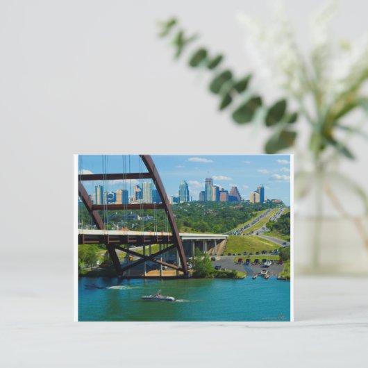 Austin, Texas vanaf 360 Bridge Briefkaart (Staand voorkant)
