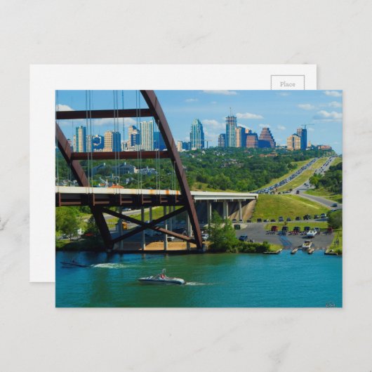 Austin, Texas vanaf 360 Bridge Briefkaart (Voorkant / Achterkant)