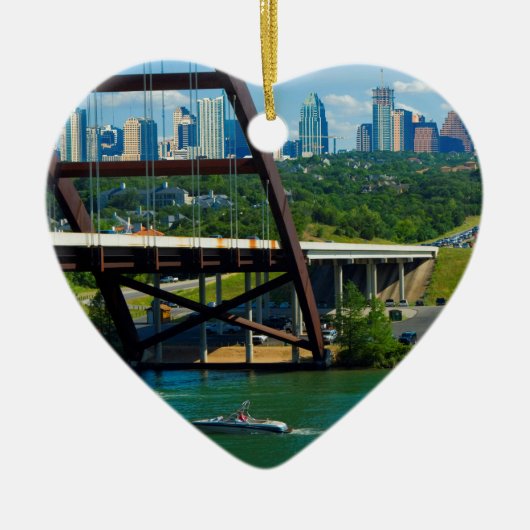 Austin, Texas vanaf 360 Bridge Keramisch Ornament (Voorkant)