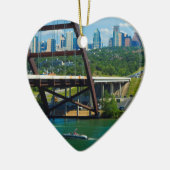 Austin, Texas vanaf 360 Bridge Keramisch Ornament (Links)