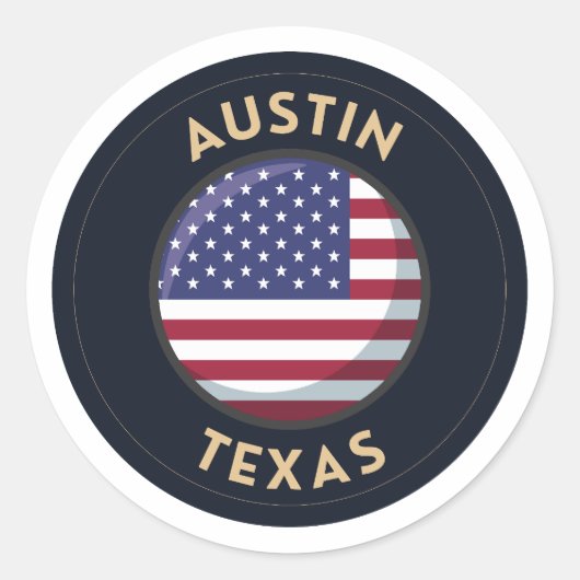 Austin Texas - Verenigde Staten van Amerika Texas Ronde Sticker (Voorkant)