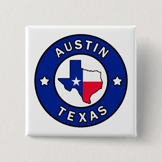 Austin Texas Vierkante Button 5,1 Cm (Voorkant)