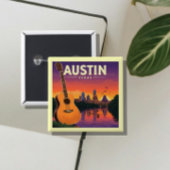  Austin Texas Vierkante Button 5,1 Cm