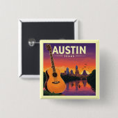  Austin Texas Vierkante Button 5,1 Cm (Voorkant /achterkant)