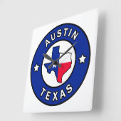 Austin Texas Vierkante Klok (Hoek)