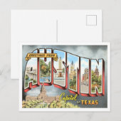 Austin, Texas Vintage Big Letters Briefkaart (Voorkant / Achterkant)