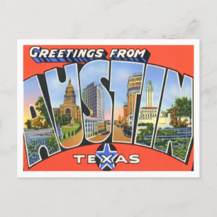 Austin, Texas Vintage Big Letters Briefkaart