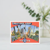 Austin, Texas Vintage Big Letters Briefkaart (Staand voorkant)