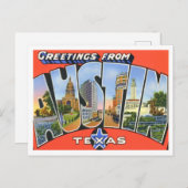 Austin, Texas Vintage Big Letters Briefkaart (Voorkant / Achterkant)