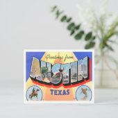 Austin, Texas Vintage Big Letters Briefkaart (Staand voorkant)