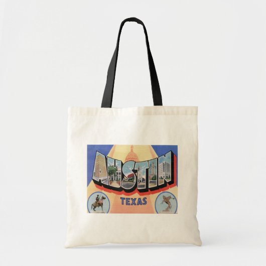 Austin, Texas Vintage Historisch Tote Bag (Voorkant)