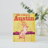 Austin Texas vintage-poster Briefkaart (Staand voorkant)