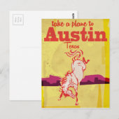 Austin Texas vintage-poster Briefkaart (Voorkant / Achterkant)