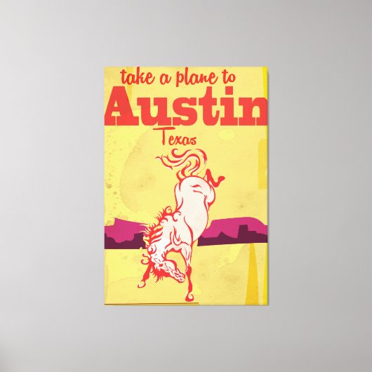 Austin Texas vintage-poster Canvas Afdruk (Voorkant)