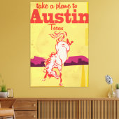 Austin Texas vintage-poster Canvas Afdruk (Insitu (Woonkamer))