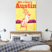 Austin Texas vintage-poster Canvas Afdruk (Insitu (Slaapkamer))