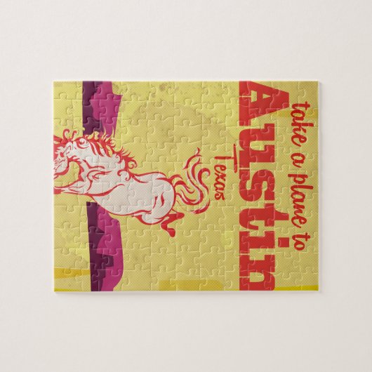 Austin Texas vintage-poster Legpuzzel (Horizontaal)