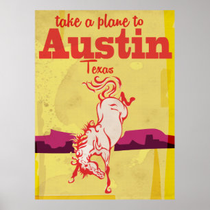 Austin Texas vintage-poster Poster