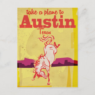 Austin Texas vintage reisposter Briefkaart