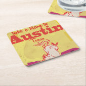 Austin Texas vintage reisposter Kartonnen Onderzetters (Schuin)