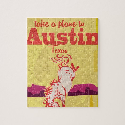 Austin Texas vintage reisposter Legpuzzel (Verticaal)