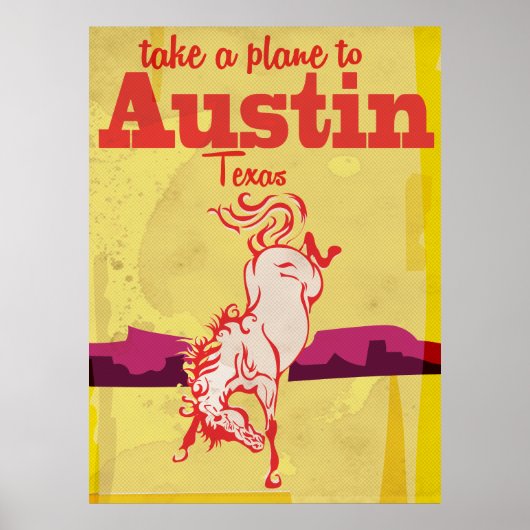 Austin Texas vintage reisposter Poster (Voorkant)