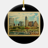 Austin Texas Vintage Travel Keramisch Ornament (Achterkant)