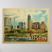 Austin Texas Vintage Travel Poster (Voorkant)