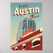 Austin Texas Vintage Travel Poster (Voorkant)