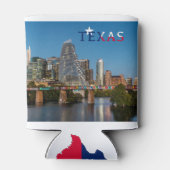 Austin, Texas, vlag en Koelbox in het centrum Blikjeskoeler (Achterkant)
