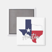 Austin, Texas Vlag Kaart Magneet (Voorkant / Achterkant)