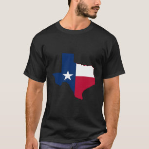 Austin Texas Vlaggenstaat Texas Kaart Vlag T-shirt