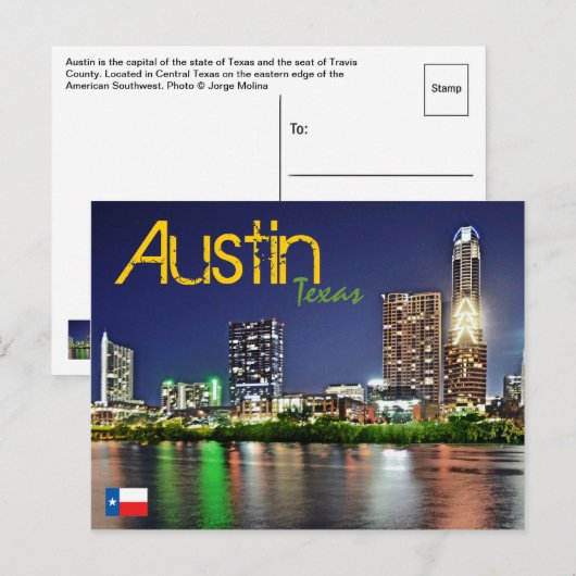 Austin, Texas, VS Briefkaart (Voorkant / Achterkant)