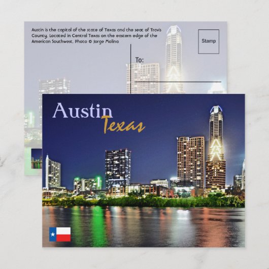 Austin, Texas, VS Briefkaart (Voorkant / Achterkant)