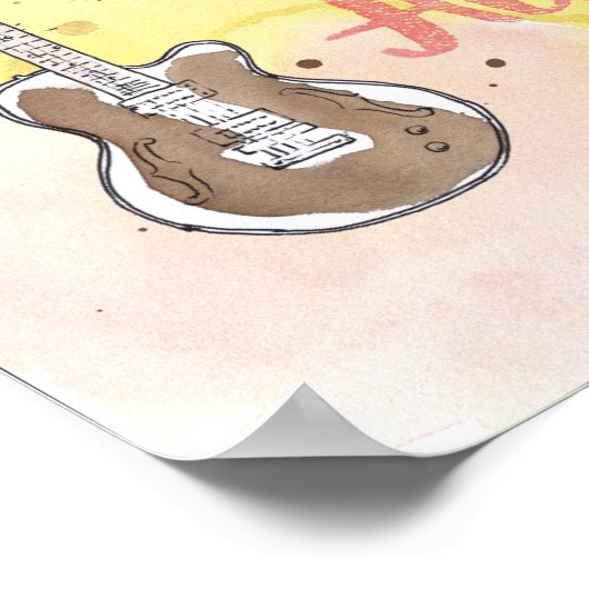 Austin, Texas | Waterverf Schets Poster (Hoek)