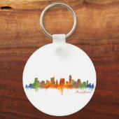 Austin Texas waterverf skyline v2 Sleutelhanger (Voorkant)