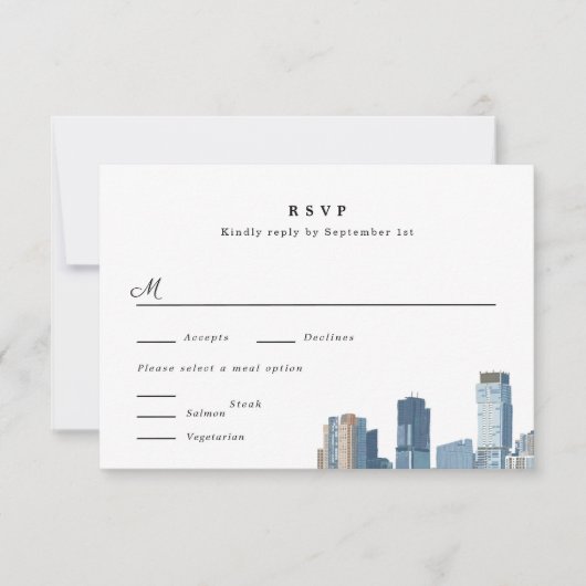 Austin Texas Wedding RSVP Kaart (Voorkant)