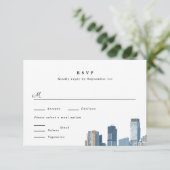 Austin Texas Wedding RSVP Kaart (Staand voorkant)