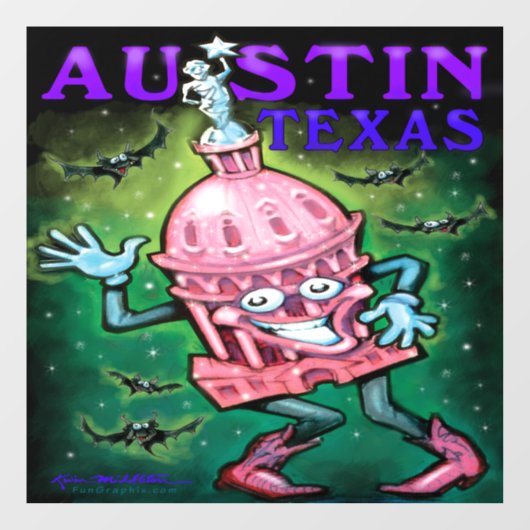Austin Texas Window Cling Raamsticker (Vel)