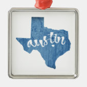 Austin, Texas Wood Grain Metalen Ornament (Voorkant)