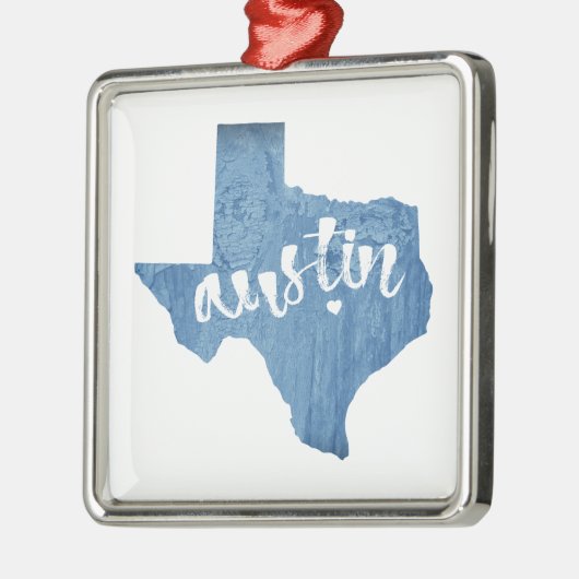 Austin, Texas Wood Grain Metalen Ornament (Links)