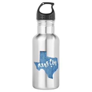 Austin, Texas Wood Grain Waterfles