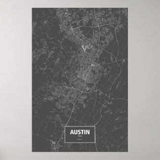 Austin, Texas (zwart wit) Poster