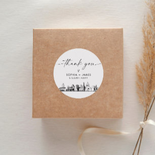 Austin Thank You Favor 3" (vel van 6) Ronde Sticker