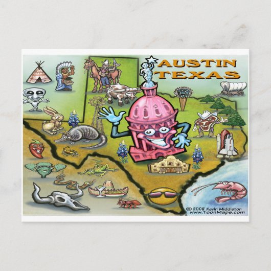 Austin TX Briefkaart (Voorkant)