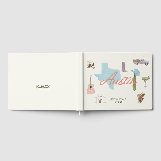 Austin, TX Bruiloft Gastenboek (Volledig)
