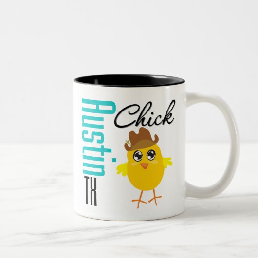 Austin TX Chick-2 Tweekleurige Koffiemok (Rechts)